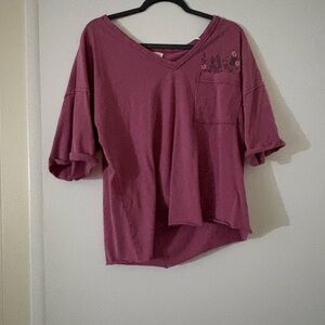 Oversized, cropped Embroidered Top